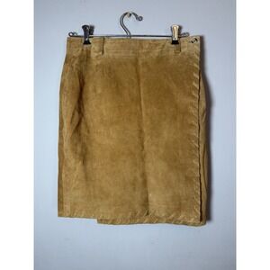 Breeches Leather Mini skirt Womens‎ 10 Brown Suede Slit Western